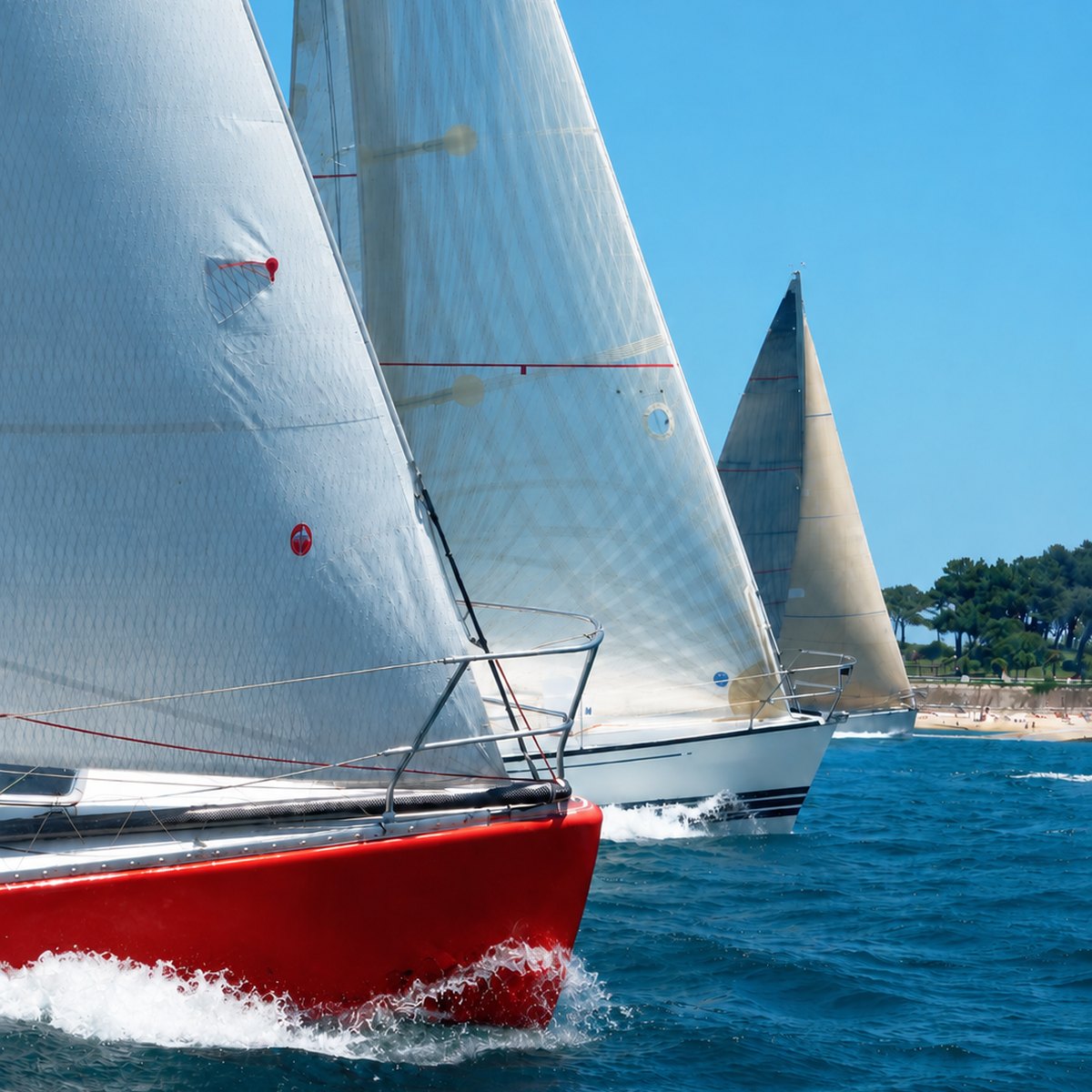 Veleros navegando en regata